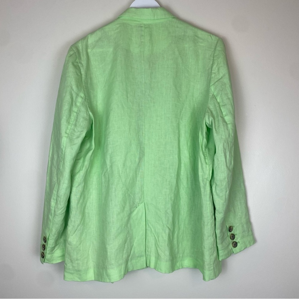 WHISTLES Green Linen Double Breasted Blazer size Medium - Picture 2 of 5